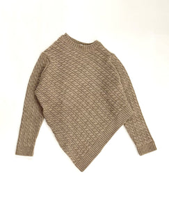 Hed Mayner - Sweater Cables Embroidery Logo - AW25 - 252 - DARK BEIGE